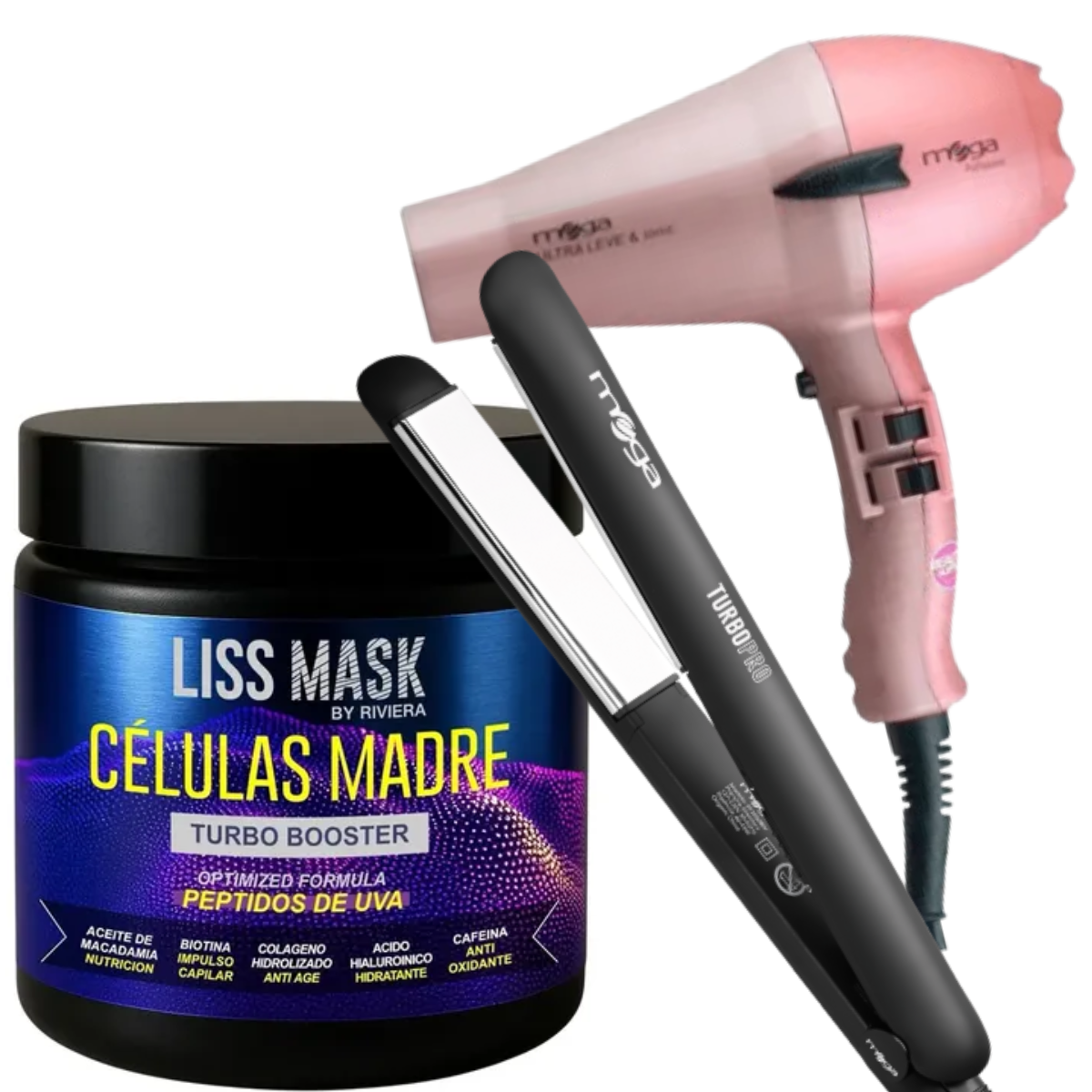 Pack Promo Alisado Liss Mask + Secador Mega + Plancha Mega Professional
