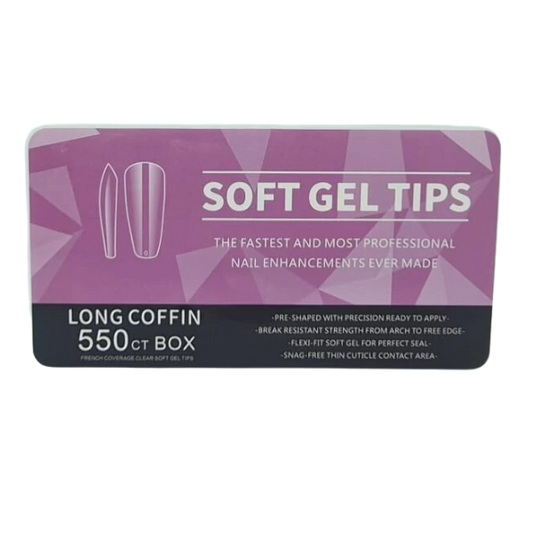 Tips Soft Gel Coffin para uñas 500 uds.