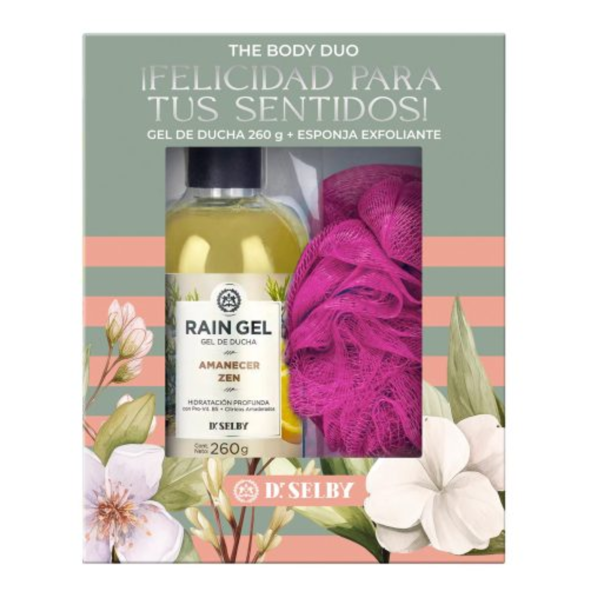 Pack Gel de Ducha 260g + Esponja Rain Gel