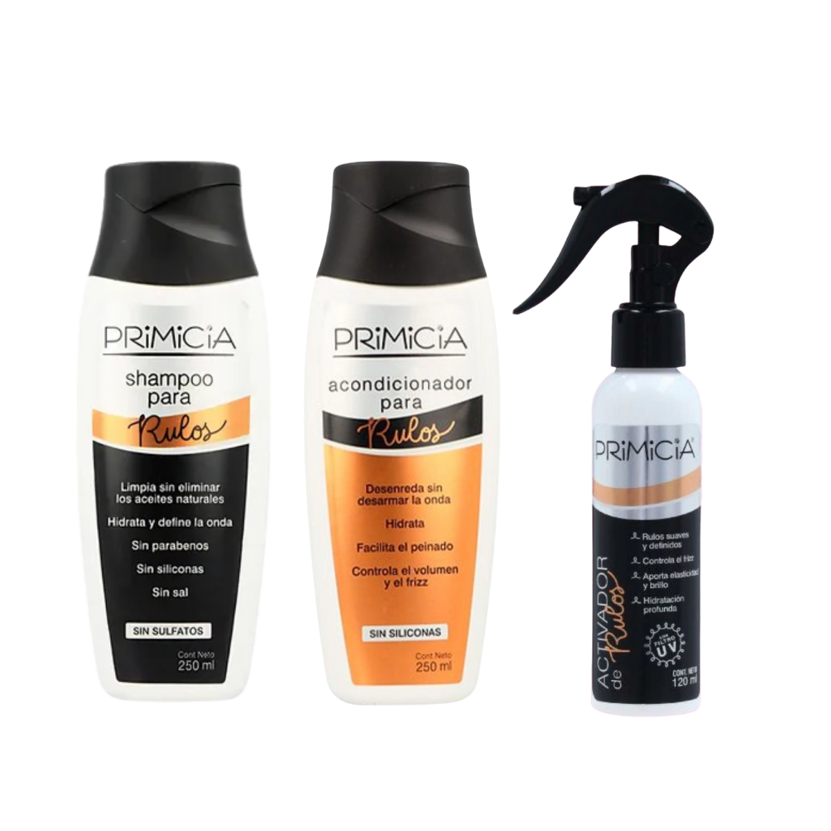 Pack Rulos - Shampoo + Acondicionador + Activador de rulos - Primicia