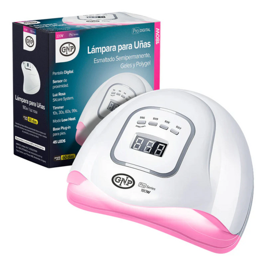 Lampara Led Uñas GNP 180w Luz Rosa Profesional