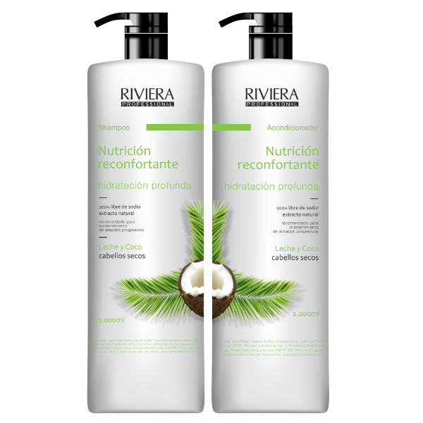 Pack Riviera Shampoo y Acondicionador Nutrición Reconfortante 1L c/u