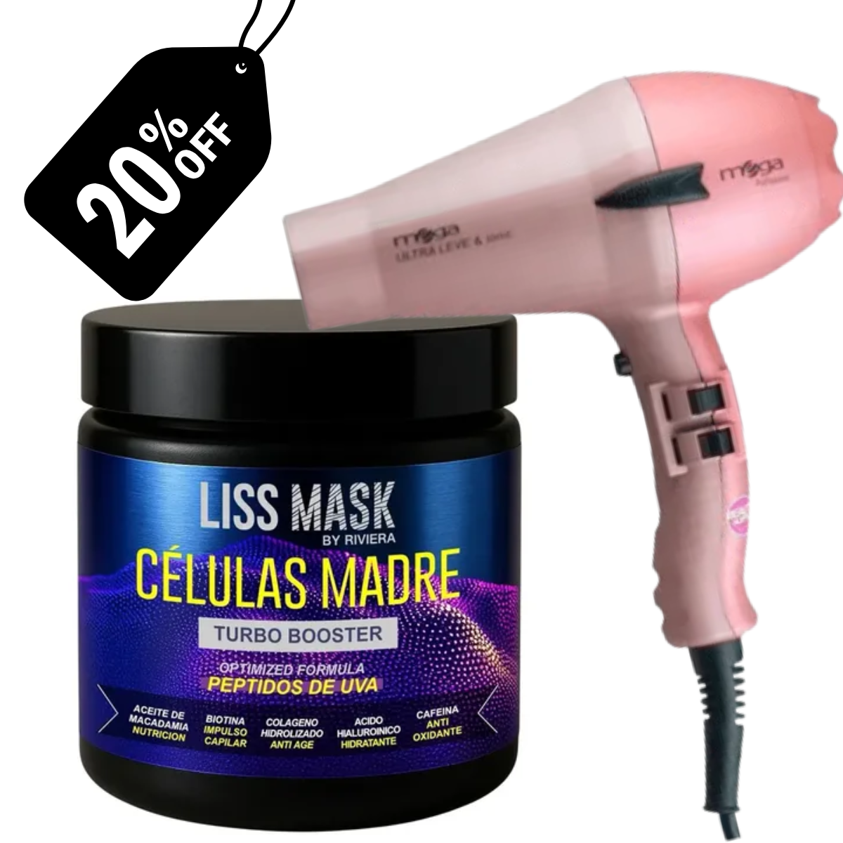 Pack Promo Alisado Liss Mask 350ml + Secador Mega Professional